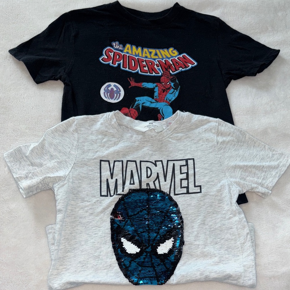 Spiderman Boys T-Shirt Bundle Size 6/7 & 7/8